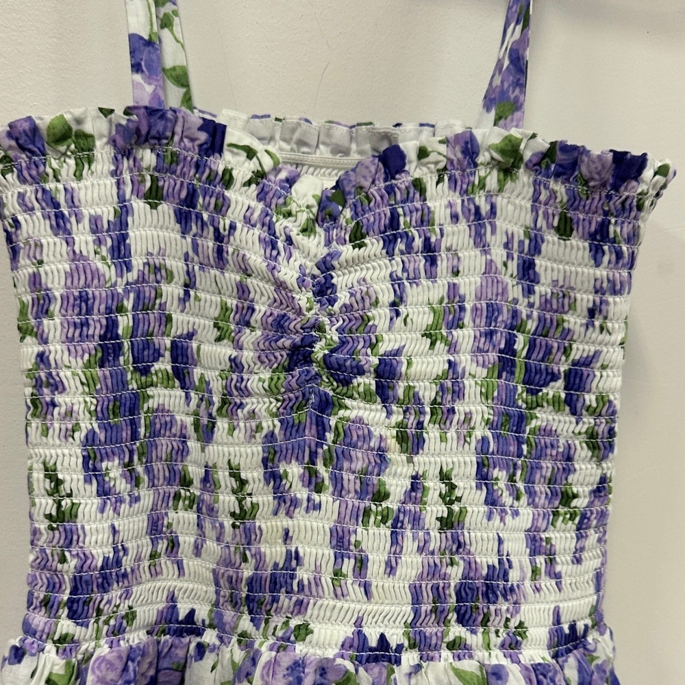 Janie and Jack Purple Floral Kids Dress 10 - Picture 2 of 6